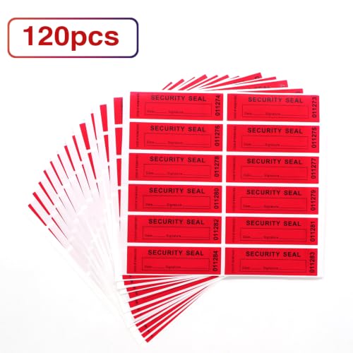 Tamper Evident Proof Security Warranty Void Total Transfer Seals/Stickers High Security Tamper for Reusable Package Serial Numbers(120 pcs 1 x 3.35Inches,red) - style: red 120