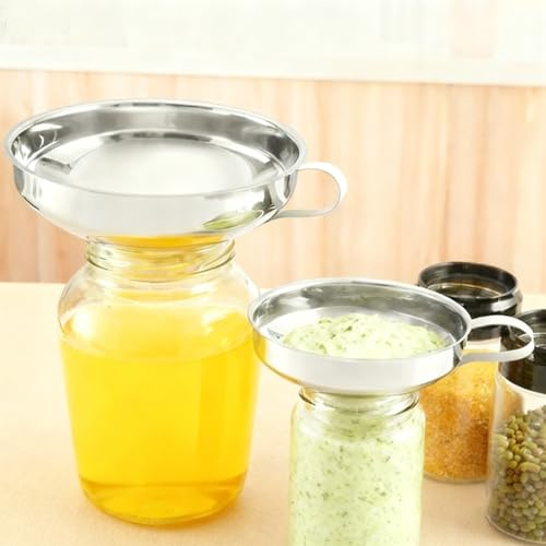 Stainless Steel Canning Funnel for Filling Mason Jars | Food grade stainless steel canning funnel, wide mouth, perfect tool for filling mason jars jam and homemade preserves