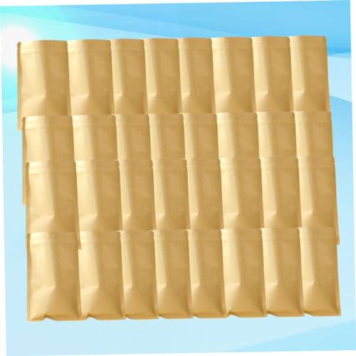 100pcs Kraft Paper Stand up Bag Self-sealing Food Storage for Cheese Shop Cafe Takeout Catering Retail Sealed