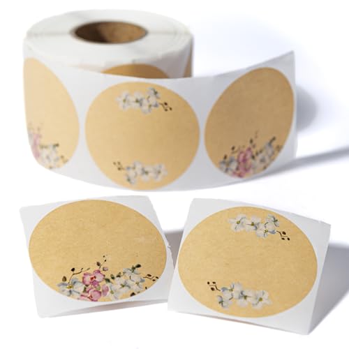 MONEST (500pc/Roll) 2" Stickers for Jars and Lids | Pantry, Mason Jar, Canning, Spice, and Bottle Labels (White Orchid 2") - color: White Orchid 2"