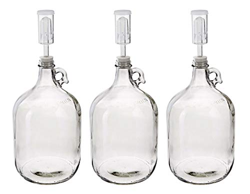 Home Brew Ohio One Gallon Glass Complete Fermenter Set of 3