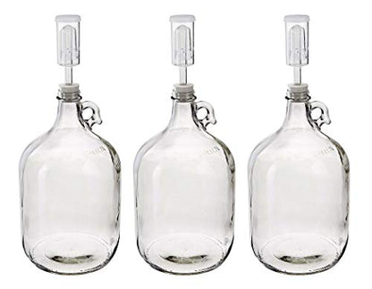Home Brew Ohio One Gallon Glass Complete Fermenter Set of 3