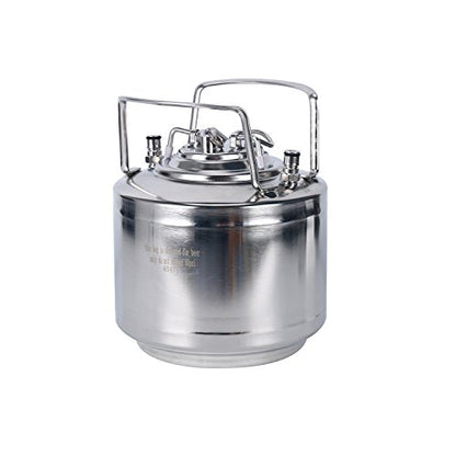 Stainless Steel 1.6 Gallon Mini Ball Lock Keg System For Small Batch HomeBrewing Beer Brewing Strap Handle (6L)