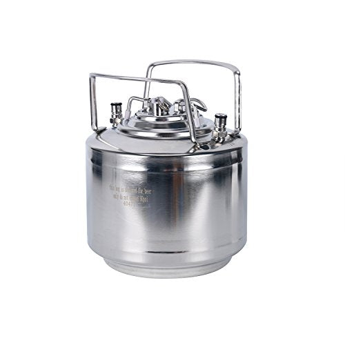 Stainless Steel 1.6 Gallon Mini Ball Lock Keg System For Small Batch HomeBrewing Beer Brewing Strap Handle (6L)