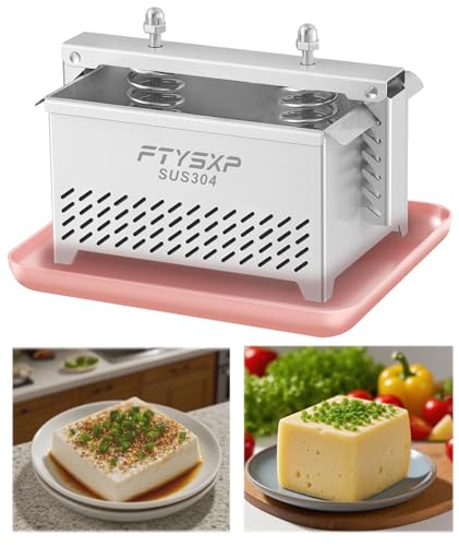 Tofu Press -304 Stainless Steel Cheese Press, Paneer Make and Vegetarian Tofu Press, Heavy Pressure Adjustable,BPA Free, Dishwasher Safe for tofu Maker and ham Press,Meat pressing (6.3*4.7*4.8 in)