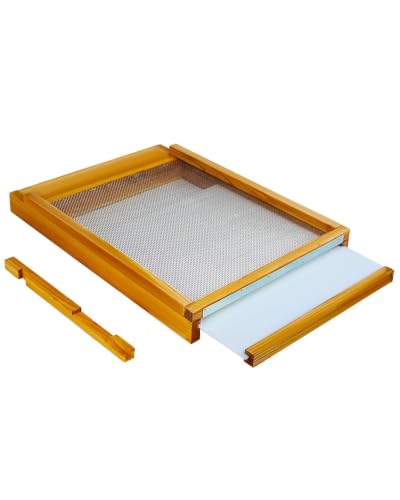 vensovo Beehive Screened Bottom Board for 10 Frame Langstroth Hives — Beeswax-Coated Base with Solid Wood Frame, Ventilation & Moisture Control (22 x 16 x 2.6 Inch)