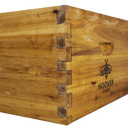 Hoover Hives 10 Frame Langstroth Deep Brood Box Dipped in 100% Beeswax Includes Wooden Frames & Waxed Foundations (Unassembled)