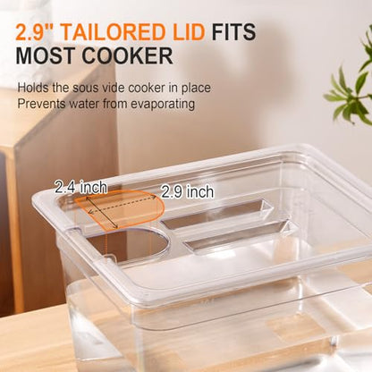 HOMENOTE Sous Vide Container 12 Quart With Lid,BPA Free Complete Accessories For Anova and Most Sous Vide Cookers,Anova Container Kit - color: Sous Vide Container-without accessories