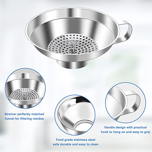Stainless Steel Canning Funnel Set - Wide Mouth Funnel for Mason Jars, 2 Pack (Small and Large)