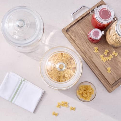 Restaurantware Glass Jar - 1 Count - Vetri 2 Gallon Glass Storage Jar, With Lid, Clear, Dishwasher-Safe - Storage Container For Flour, Coffee Beans, Kitchen Organization - size: 2 gal