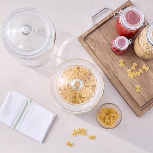 Restaurantware Glass Jar - 1 Count - Vetri 2 Gallon Glass Storage Jar, With Lid, Clear, Dishwasher-Safe - Storage Container For Flour, Coffee Beans, Kitchen Organization - size: 2 gal