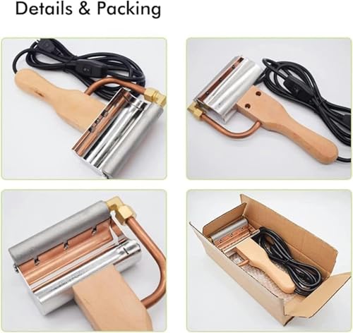 Electric Honey Extractor Equipment, Stainless Steel Honey Uncapping Knife, with Wood Handle, Beeswax Heating Cutter for Beekeeper Honey Collection