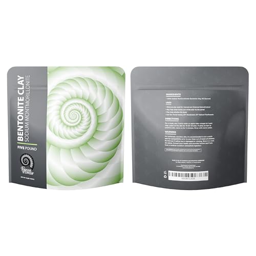 Bentonite Clay Food Grade Powder 5 Lb - Pore Cleansing & Facial Mask | Fossil Power - 100% Sodium Bentonite Clay - DIY Face, Body & Hair Mask for Acne & Oily Skin - Pore Cleansing, Deo & Bath Soak - size: 80 Ounce (Pack of 1)