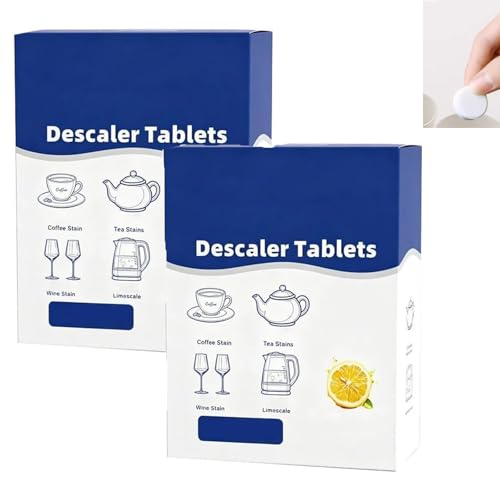 Multi-Purpose Limescale Remover Effervescent Tablets, Efficient Water Bottle Cleaning Tablet, Remove Limescale and Hardwater Stains, Odor-Free Kettle&Coffee Cup, for Kettle Shower Heads (2box) - color: 2box
