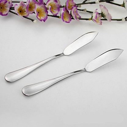 Stainless Steel Butter Knife, Set of 2, Butter Spreader, Breakfast Spreads,Cheese and Condiments - color: 2pcs