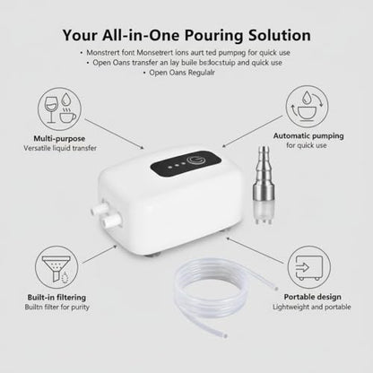 Portable Electric Auto Siphon Pump, Food Grade Self Priming Pump for Bottling Home Brew Wine,Beer,Beverages and Kombucha,Rechargeable Water Transfer Pump Kit with 6.5 Feet Hose,No Mess Leak 1L/min