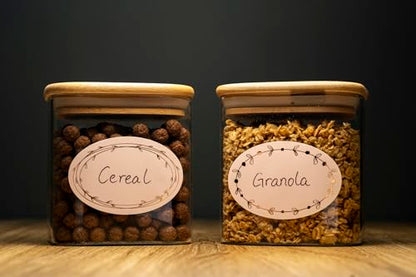 MONEST Waterproof & Oil Resistant Jar & Lid Stickers - Pantry/Canning, Spice & Bottle Labels (Rose Gold Flower 2x3) - style: Rose Gold Flower 2x3