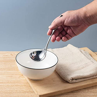IMEEA 7.6-Inch Small Serving Ladle, 18/10 Stainless Steel Gravy Spoon for Sauce & Dressing, 2-Piece - size: 2 x Soup Spoon