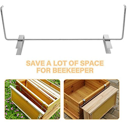 YARNOW Beehive Frame Holder, Stainless Steel, Durable Beekeeping Frame Lifter, Support Bracket for Beekeepers, 18.1 x 6.7 x 3.9 Inch, Silver