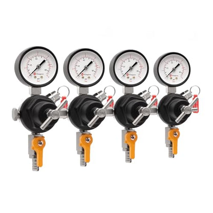 Kegco Secondary Regulator, Four Gauge