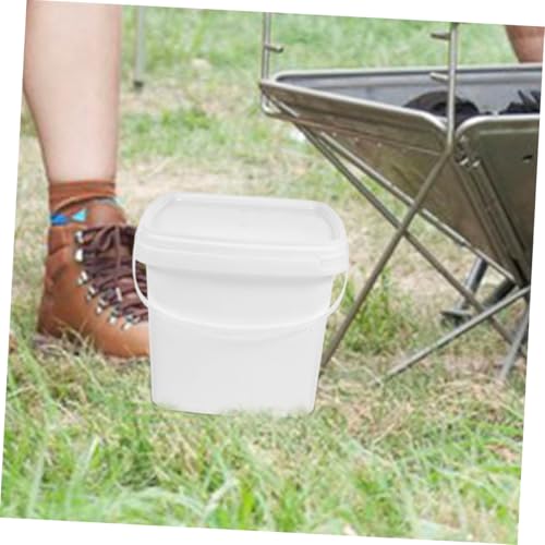 2pcs Square Plastic Buckets Lids for Kitchen Containers Lids Brining Container Square Portable Bucket Storage Water - color: White