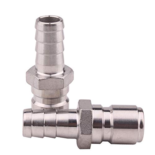 DERNORD Stainless Steel 1/2" Barb Male Quick Disconnect Homebrewing Connector Sanitary Fitting Pack of 2 - size: Barb