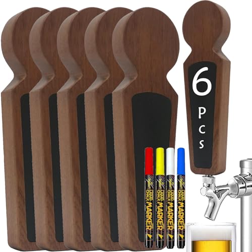 6 PCS Beer Tap Handle, Tap Handle with 4 Markers, Beer Keg Tap for Kegerator, Homebrew and Bars - color: 6 PCS