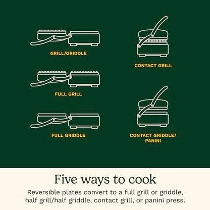 Cuisinart Griddler Indoor Grill, Panini Press, Sandwich Maker & More, 5-in-1 Grilling, Dishwasher-Safe Nonstick Cooking Plates, GR-4NNAS, Stainless Steel - style: New Version - Griddler