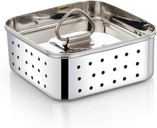 Stainless Steel Paneer Maker Press 350ml – Square Paneer & Cheese Mold for Homemade Paneer, Tofu & Cheese | Food-Grade, Rust-Free, Durable