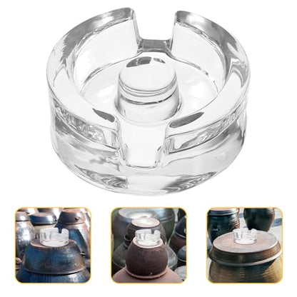 LALAFINA Small Glass Fermenting Weights with Easy-grip Lid for Wide Mouth Mason Jars, Dishwasher Safe Fermentation Accessories for Sauerkraut, Pickles, and Home Canning