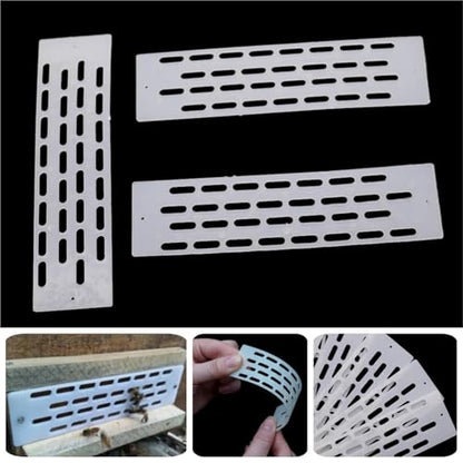 Bee hive Entrance Reducer 100pcs Bee Queen Prevent Escape Tablets White Plastic Hive Anti Escape Spacer Frame Nest Door Plate Profession Beekeeping Tools White for Swarm Trap Hive Trap