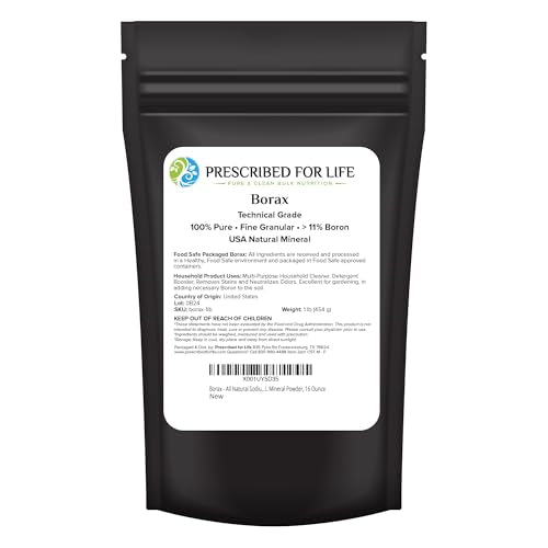 Prescribed for Life Borax Powder, Household Laundry Booster, Slime Activator & Multipurpose Cleaning Powder, All Natural Sodium Borate Powder, 1 lb - color: 1 lb