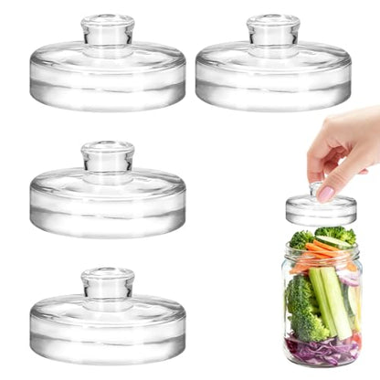 4Pcs Fermentation Glass Weights for Wide Mouth Jars - Pickle Bottles with Sealing Lids for Efficient Fermenting - Durable, Transparent Fermenting Lids and Weights for Sauerkraut, Kimchi (C Cylinder) - size: C Cylinder
