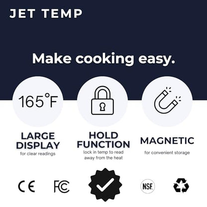 F1 Digital Meat Thermometer - Fast, Accurate, Waterproof - Great for Cooking, Grilling, Baking, Frying - color: Cloud White