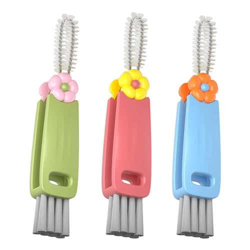 3 in 1 Cup Lid Cleaning Brush, Portable Cup Cleaner Brush, Water Bottle Cleaner Brush, 3 in 1 Multifunctional Cleaning Brush for Home Kitchen Cleaning Tools（3PCS）