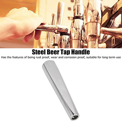 Beer Tap Handle, Heavy Duty 304 Stainless Steel Standard 3/8in Thread Draft Beer Faucet Handles, Beer Tower Plug for American Faucets, Home Brewing