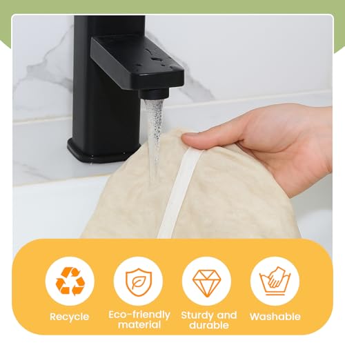 Mindsoft 6 Pcs Cheese Cloth Filling Squeeze Cotton Bags, Bowl-shaped Reusable Cotton Nut Milk Bag for Straining, Reusable Straining Bags for Juice, Soy Milk, Dumpling Fillings, Vegetable (Middle) - size: Middle