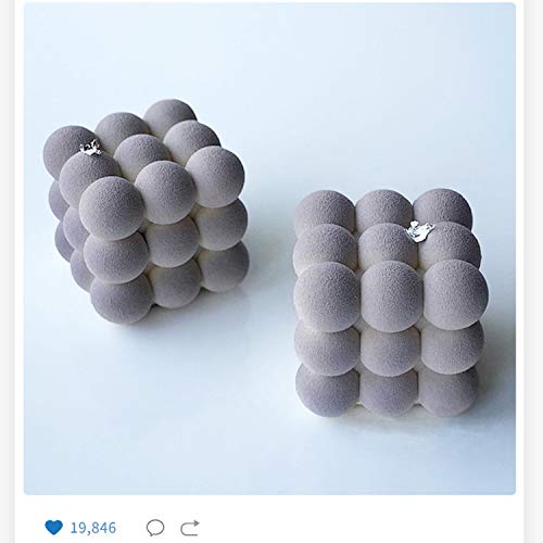 OCPO KITCHEN Bubble Silicone Baking Mold, Silicone Candle Mold, French Dessert Molds for Mousse Cake Pastry Chocolate Pudding Jelly Cheesecake Ice Cream, Cube Shape (6-Cavity) - style: Bubble (6-Cavity)