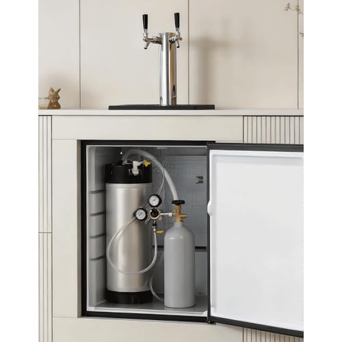 Stainless Steel Ball Lock Keg, 5 Gallon, Homebrew Beer Cornelius Keg, Silver and Black | Staianless Steel