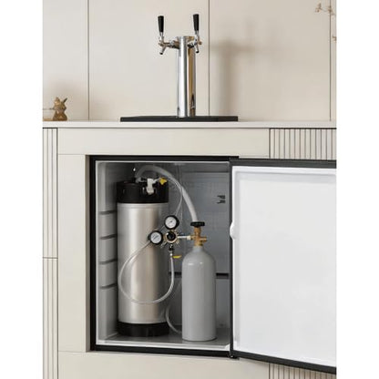 Stainless Steel Ball Lock Keg, 5 Gallon, Homebrew Beer Cornelius Keg, Silver and Black | Staianless Steel