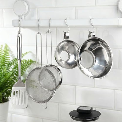 Kenaoeoe 4 PCS Stainless Steel Canning Funnel and Can Strainer Set Wide and Regular Mouth Kitchen Funnels with Fine Mesh Strainers for Kitchen Use