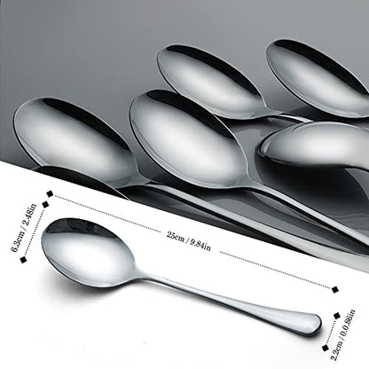 Large Serving Spoons,AOOSY 2 Pcs-9.8 Inches Stainless Steel Serving Spoon | for Buffet, Parties, Catering,Solid Serving Utensils Serving Utensil,Dishwasher Safe - color: 2Pcs-Silver Large Serving Spoons