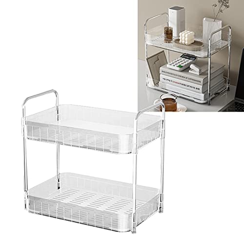 Cup Drying Rack Heavy Duty Plastic with Drain Tray Countertop Storage Shelf for Kitchen Countertop Organizer Home (Double Layer White) - color: Double Layer White