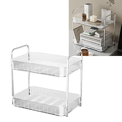 Cup Drying Rack Heavy Duty Plastic with Drain Tray Countertop Storage Shelf for Kitchen Countertop Organizer Home (Double Layer White) - color: Double Layer White