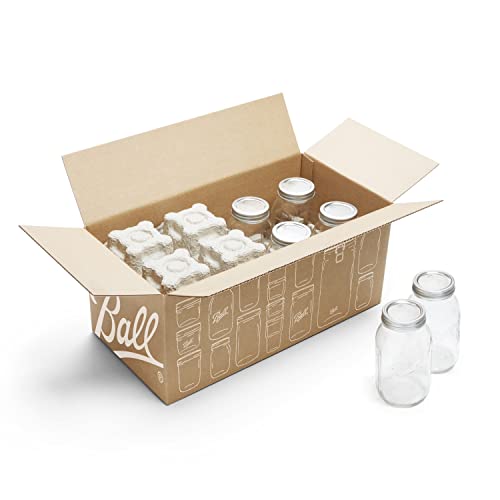 Ball Regular Mouth Quart (32 oz) Mason Jars with Lids and Bands - size: 8 Pack, style: Regular Mouth