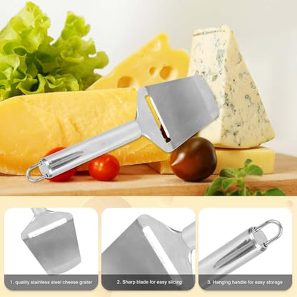 Cheese Slicer & Cheese Plane Set, Adjustable Handheld Cutter with 4 Extra Wires for Cheddar Gruyere & Mozzarella Kitchen Dairy Cutting Tool - style: Cheese Slicer+Cheese Plane+4 Extra Wires