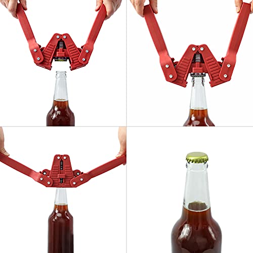 Beer Bottle Capper and Caps Kit, Crown Bottle Cappers Tool With Magnet for Bottle Capping, Red Baron Home Brew Hand Bottles Capper with 150 Crown Caps for Bottling (Beer Bottle Capper)