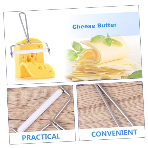 Alipis 2Pcs Stainless Steel Cheese Slicer Multi Purpose Butter Scraper Cream Cutter for Kitchen and Bakery Use Ergonomic Wire Handle Design for Desserts and Food