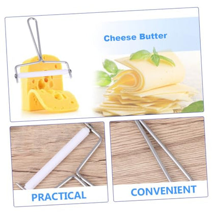 Alipis 2Pcs Stainless Steel Cheese Slicer Multi Purpose Butter Scraper Cream Cutter for Kitchen and Bakery Use Ergonomic Wire Handle Design for Desserts and Food