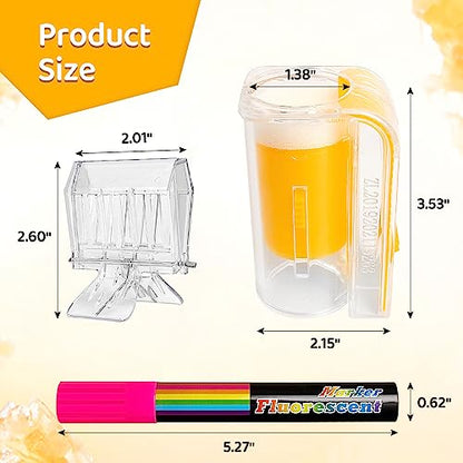 AOIT Queen Bee Marking Kit, One-Handed Queen Catcher Bottle Cage, 5 Transparent Plastic Queen Clips, 8 Marker Pens, Beekeeping Supplies for Beehive